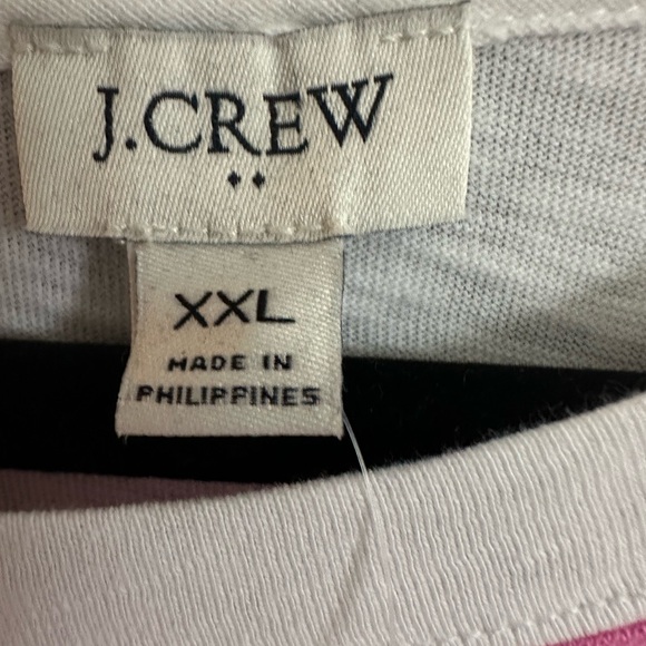 Women’s J.Crew Size XXL Pink & White Striped Long Sleeve Top - Picture 4 of 6